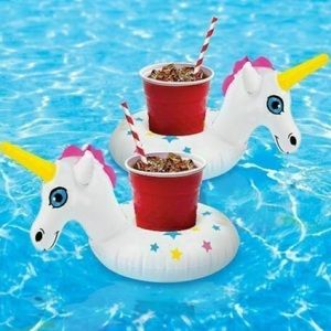 Inflatable Unicorn Drink Floats Pool Stars Floaties Air